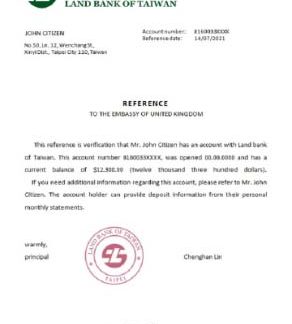 Taiwan Land Bank of Taiwan reference download template file