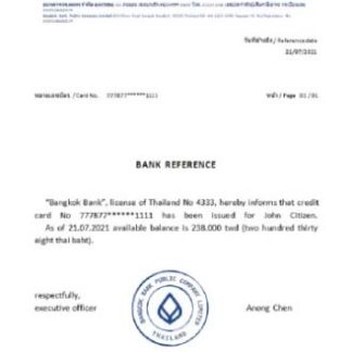 Thailand Bangkok bank reference download template file