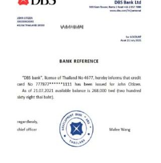 Thailand DBS bank reference download template file