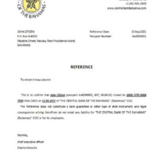 The Bahamas The central bank of The Bahamas closure reference download template file