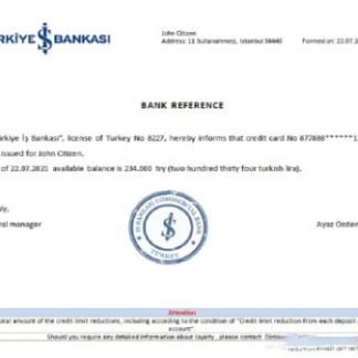 Turkey Is Bankasi reference download template file