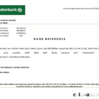 Turkey Sekerbank closure reference download template file