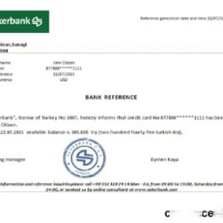 Turkey Sekerbank reference download template file