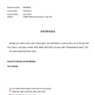 Turkmenistan Turkmenbashi closure reference download template file