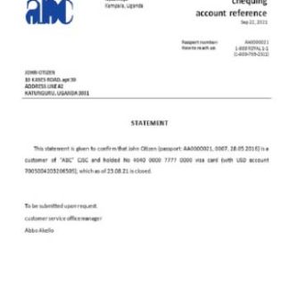 Uganda ABC closure reference download template file