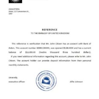 United Kingdom Bank of Aston closure reference download template file