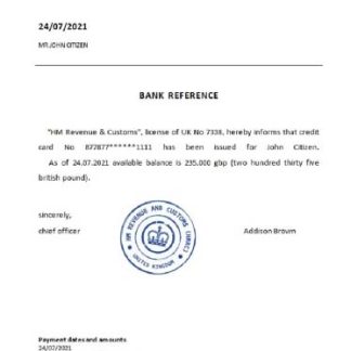 United Kingdom HM Revenue & Customs closure reference download template file