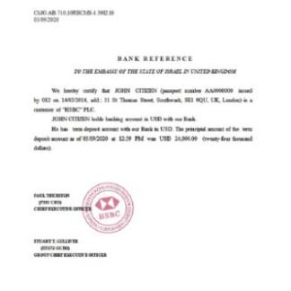 United Kingdom HSBC reference download template file