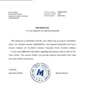 United Kingdom Metro bank closure reference download template file