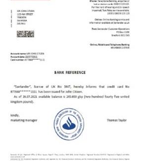 United Kingdom Santander closure reference download template file