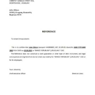 Uruguay Banco República closure reference download template file