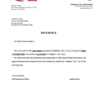 USA Flagstar bank closure ref scr download template file