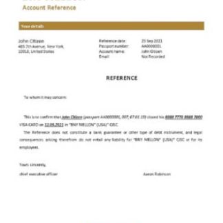 USA BNY Mellon closure reference download template file