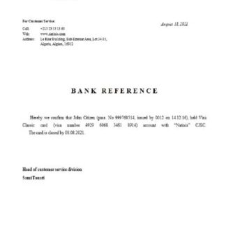 Algeria Natixis Algerie bank closure reference download template file
