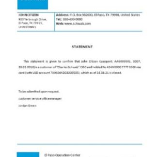 USA Charles Schwab closure reference download template file