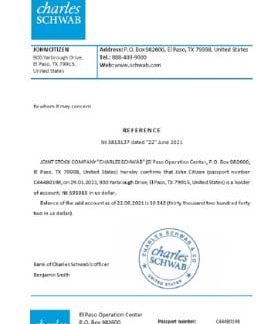 USA Charles Schwab reference download template file