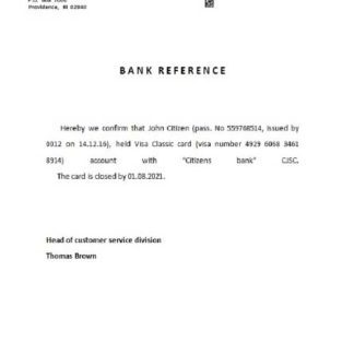 USA Citizens Bank closure reference download template file