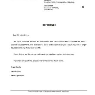 USA Fifth Third Bank closure reference download template file