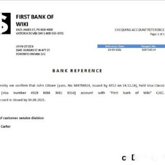 USA First Bank of Wiki closure reference download template file