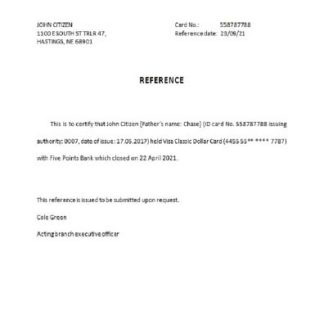 USA Five Points bank closure reference download template file