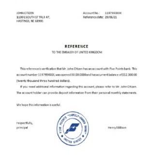 USA Five Points bank reference download template file