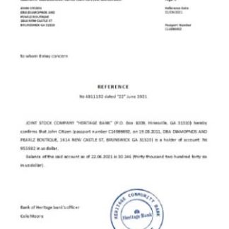 USA Heritage Bank reference download template file