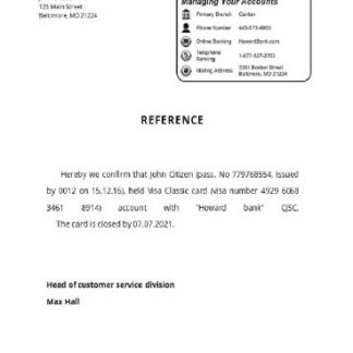 USA Howard closure reference download template file