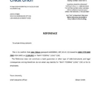 USA Navy Federal closure reference download template file