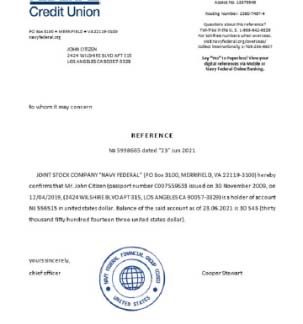 USA Navy Federal reference download template file