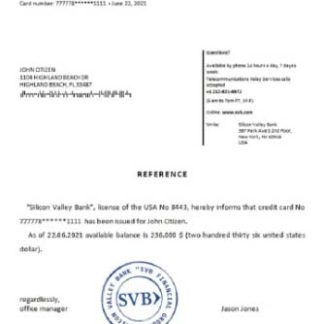 USA Silicon Valley Bank reference download template file