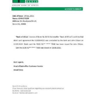 Benin BankofAfrica closure reference download template file
