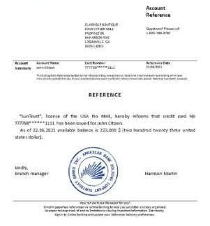 USA Suntrust reference download template file