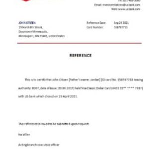 USA U.S. Bankcorp closure reference download template file