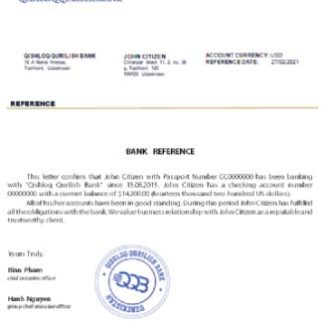 Uzbekistan Qishloq Qurilish Bank reference download template file