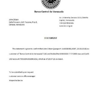 Venezuela Banco Central de Venezuela closure reference download template file