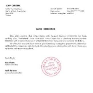 Vietnam Vietinbank reference download template file