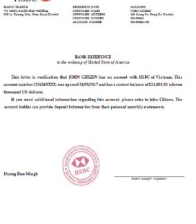 Vietnam HSBC bank reference download template file