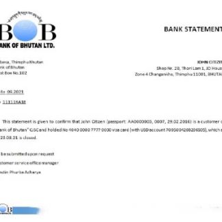 Bhutan Bank of Bhutan closure reference download template file