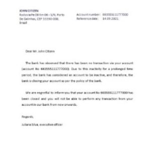 Brazil Itau closure reference download template file