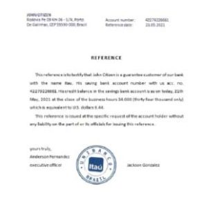 Brazil Itau reference download template file