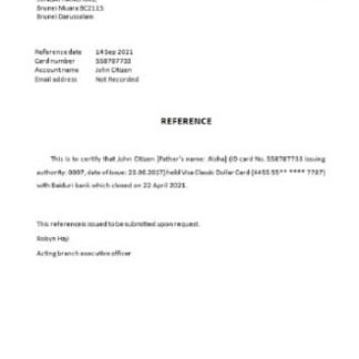 Brunei Baiduri bank closure reference download template file
