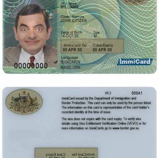 Australia Permanent Residence Card Download Template File
