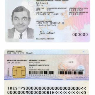 Estonia Residence Permit Card Download Template File