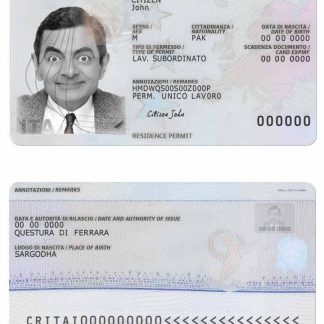 Italy Resident Permit Card v2 Download Template File