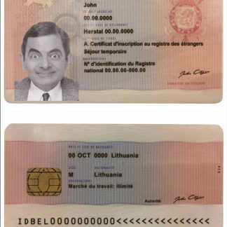 Belgium Permanent Residence Card Download Template File