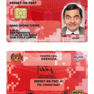 Malaysia Permanent Resident Card Download Template File
