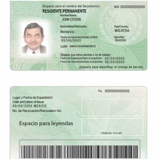 Mexico Green Card Residence Permit Download Template File
