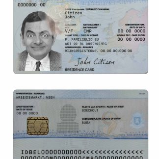 Belgium Residence Permit Card Download Template File