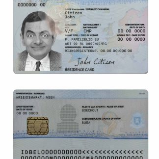 Belgium Residence Permit Card Download Template File