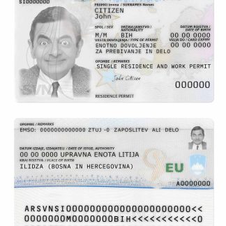 Slovenia Residence Permit Card Download Template File